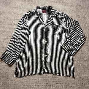 Nordstrom Vintage Mens 100% Silk Pajama Shirt Top XL Loungewear Sleepwear